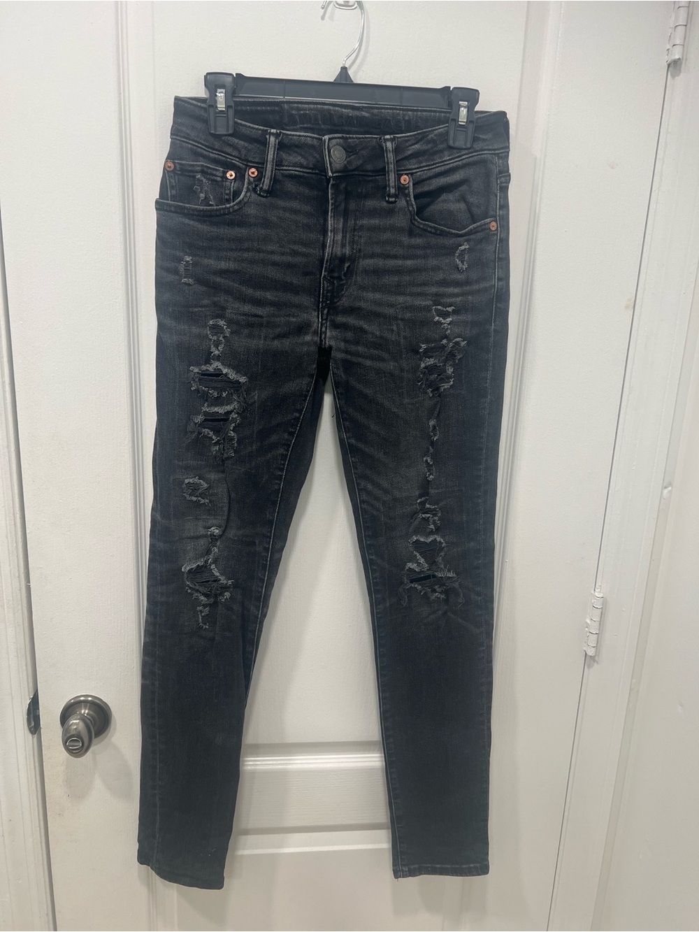 American Eagle Outfitters Black Washed Skinny Jeans